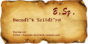 Becsák Szilárd névjegykártya