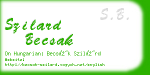 szilard becsak business card